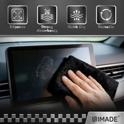 UNIMADE Microfiber Cleaning Cloth, 200 Pack Microfiber Towels for Cars - color: Black, size: 200pk