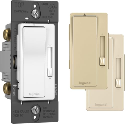 Legrand Radiant 450W LED Dimmer Light Switch 3-Way Rocker Tri-Color (Pack of 6) - size: (Pack of 6)