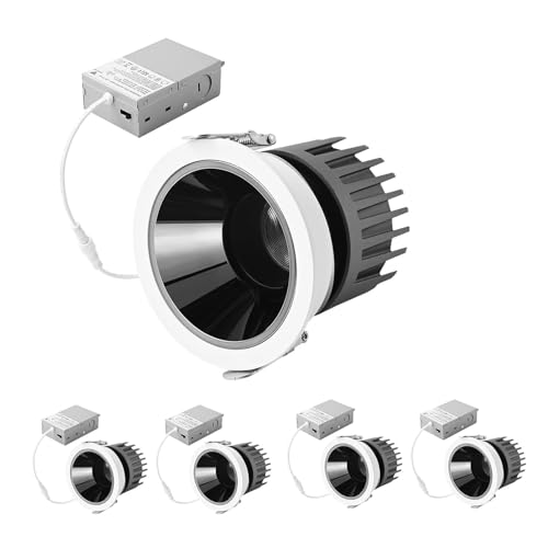 LED Commercial Recessed Round Downlight Fixture 3 Inch, 5CCT Switch 27K/30K/35K/40K/50K, 97 CRI, Energy Star, Dimmable, FCC- SDOC Compliant, UL Listed (4)