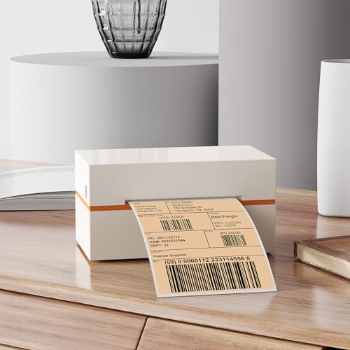 Khaki Thermal Labels 4 × 6 Inch Waterproof Vinyl Stickers 250 PCS - color: Khaki