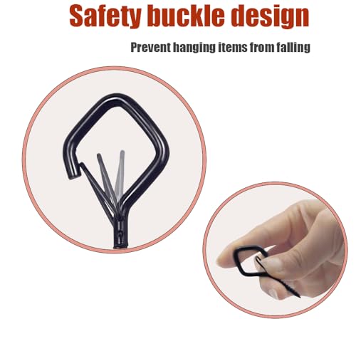 12 Pcs 2.36IN Ceiling Hooks with Safety Buckle for Plants - color: Black, size: 12Pcs