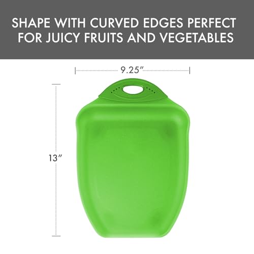 Dexas Chop & Scoop Cutting Board, 9.5 x 13 Inch, Solid Green, BPA-Free Dishwasher Safe Kitchen Prep Board with Handle - color: Green, size: 13"L x 9.5"W