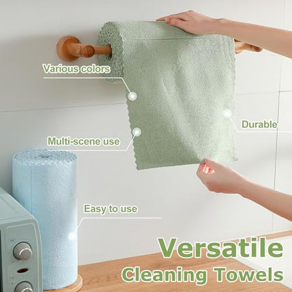 Jessy Home 80 Pack Microfiber Cleaning Cloth Roll Reusable Paper Towels 12"x12" Tear Away Cloth, Microfiber Towels for Cars, Wash Cloths, Lint Free Rags for House, Kitchen,Window,Cleaning Supplies - color: Turquoise