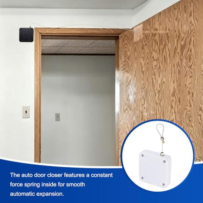 PATIKIL Automatic Sliding Screen Door Closer 3.9 Ft 500g/5N White 1 Set - color: White, size: 3.9 Ft, 500g/5N