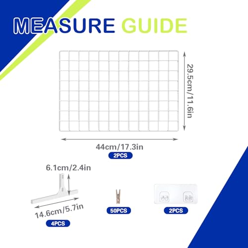 2 Sets Wall Grid Decorative Panel with Base for Photo Display