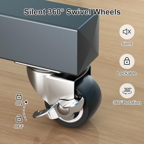 Stainless Steel Rolling Clothes Rack, 55 Inch Large Size, 700 LBS Capacity - color: Gray