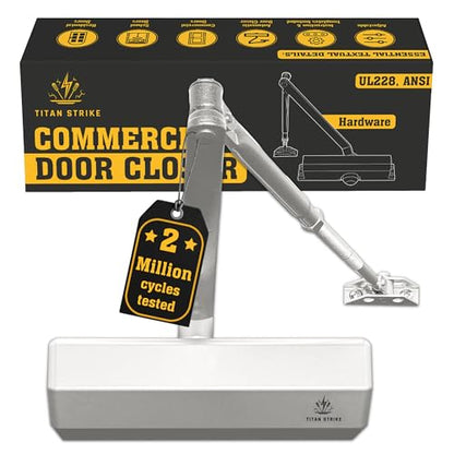 TS8000 Commercial Door Closer, Regular Arm (Silver) - color: SILVER REGULAR ARM