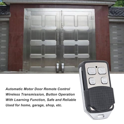 Automatic Door Remote Control, Learning Code Compact Gate Openers Light Garage Door Opener Remote for Garage Swing Gate Sliding Entry Doors