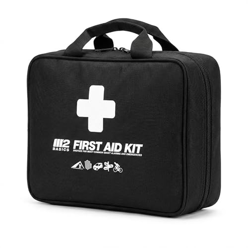 M2 BASICS 300 Piece First Aid Kit w/Durable Bag for Home, Business, Office