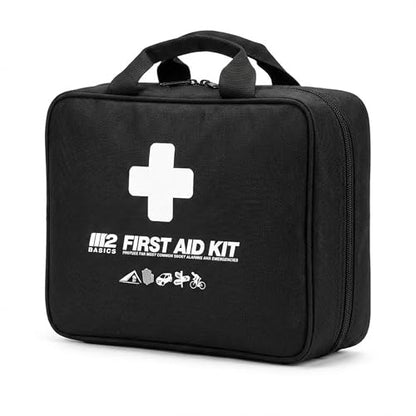 M2 BASICS 300 Piece First Aid Kit w/Durable Bag for Home, Business, Office