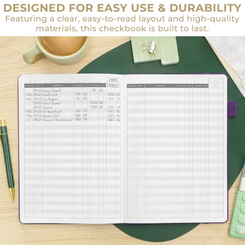 Clever Fox Check Register Book, Checkbook Ledger, 7x10 Purple - color: Purple, size: Smaller than A4 (7" x 10")