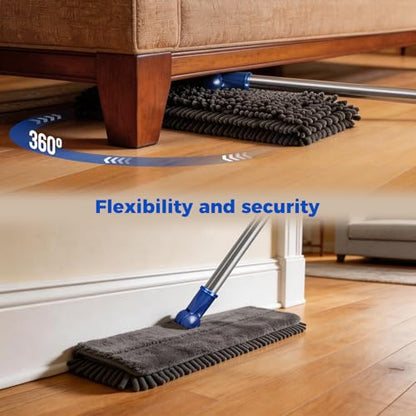 Masthome 2-Sided Microfiber Mop,Flip Flat Mop with Hair Scraper - color: Blue Professional