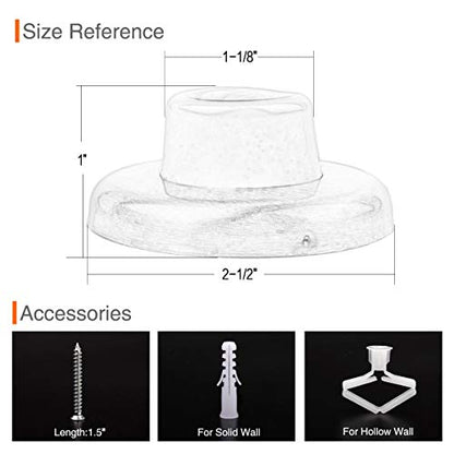 5 Pack Concave Wall Door Bumper Stop Brushed Satin Nickel – 2-1/2” Outside Diameter Stainless Steel Cover with 1-1/8” Gray Rubber Bumper – Easy to Install with Screw - color: Concave-Satin Nickel, size: 5 Pack