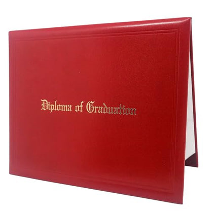GraduationMall 11"x14" Imprinted Padded Diploma Cover Certificate Holder Red - color: Red+graduation