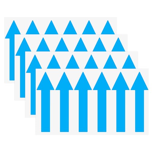 M METERXITY 4-Pack Arrow Sticker, 4 x 1 Inch/ 100 x 30 mm PVC Waterproof Self-Adhesive Directional Arrows Removable Directional Floor Decal Stickers for Wall Marking/Road Sign [Blue] - color: Blue