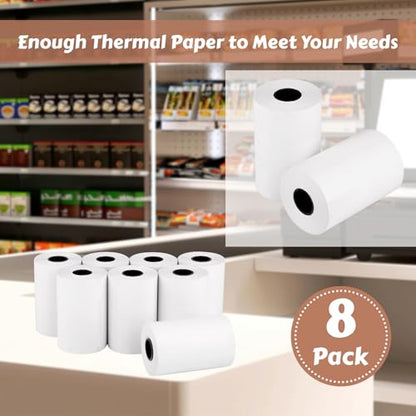 8 Rolls 2 1/4" x 55' Thermal Receipt Paper, Credit Card Machine Paper Roll