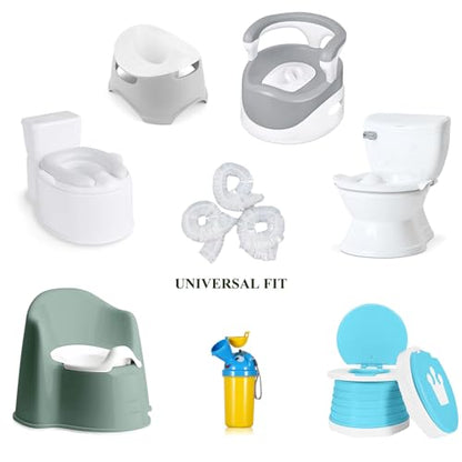 OULIGET Potty Chair Liners with Elastic, Portable Potty Training Bags, Potty Refill Liners Disposable for Toddlers Kids and Baby,Toilet Seat Cover,17x8Inches,Clear 400pieces - color: Clear 400pieces