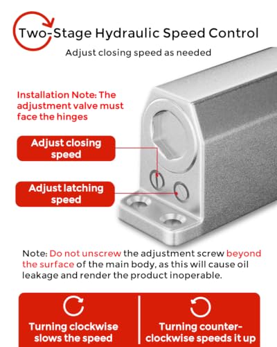 Adjustable Concealed Door Closer, Automatic Hydraulic Soft Close