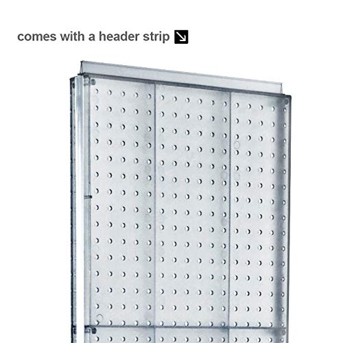 Azar Displays 700780 TWO-SIDED PEGBOARD FLOOR DISPLAY W/C-CHANNEL SIDES ON REVOLVING ROUND STUDIO BASE. PANEL SIZE: 16"W X 60"H, (Charcoal Graphite) - color: Charcoal