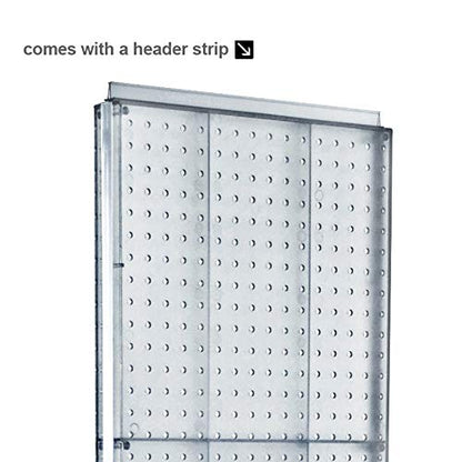 Azar Displays 700780 TWO-SIDED PEGBOARD FLOOR DISPLAY W/C-CHANNEL SIDES ON REVOLVING ROUND STUDIO BASE. PANEL SIZE: 16"W X 60"H, (Charcoal Graphite) - color: Charcoal