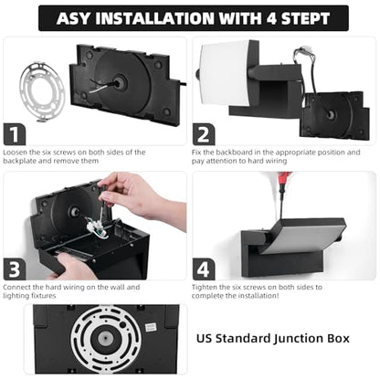 Outdoor Wall Lights 40W 350 ° Rotation Flood Light LED - color: 1/40w/6000k/Black