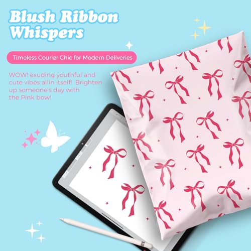 Fuxury Poly Mailers 10x13" 1200pcs,Cute Shipping Bag for Clothes,Pink Bows - color: Pink Bows, size: 10x13" 1200pcs