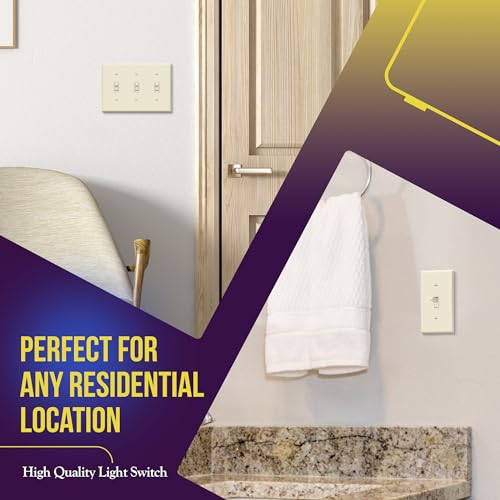 ENERLITES 10 Pack Toggle Light Wall Switch, Single Pole, Light Almond - color: Light Almond, size: Switch without Wall Plate