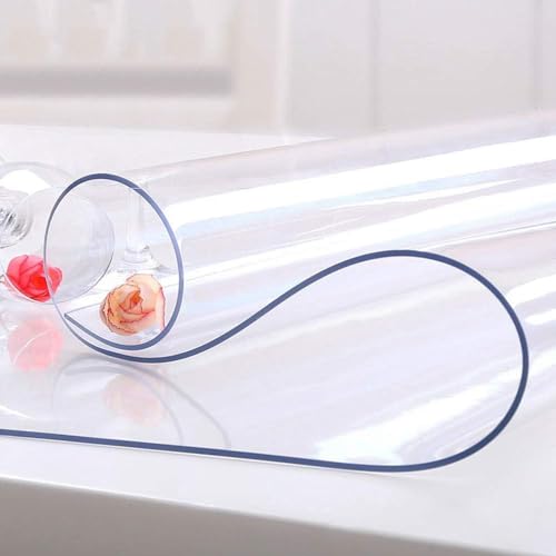 NECAUX Clear PVC Table Cover Protector 12 x 40 Inch 1.5mm Thick - color: Clear 1.5mm, size: 12" x 40"