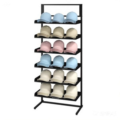 6 Tier Large Hat Rack Stand, Freestanding Adjustable Hat Display Stand