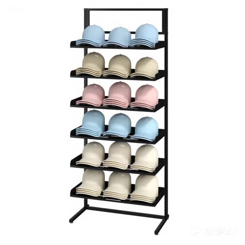 6 Tier Large Hat Rack Stand, Freestanding Adjustable Hat Display Stand