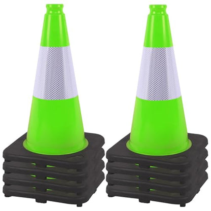 OrangeStar 18" Heavy Duty Traffic Cones 8-Pack Green Safety Cones - color: Green, size: 18in