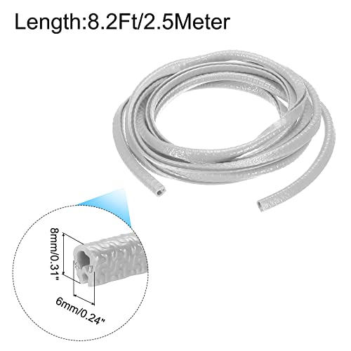 uxcell Edge Trim Gray U Shape Edge Protector Rubber with Steel Clips Fits 1/64"-1/16" Edge 8.2Ft/2.5Meter Length Door Edge Guards - color: Gray, size: 8.2 Ft