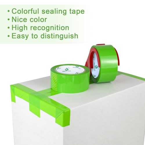 BOMEI PACK Light Green Packing Tape, Heavy Duty Packaging Carton Tape for Shipping Packaing Moving Sealing, 1.88 Inch Wide, 2.5mil Thickness, 60 Yards Per Roll, 6 Rolls - color: light green