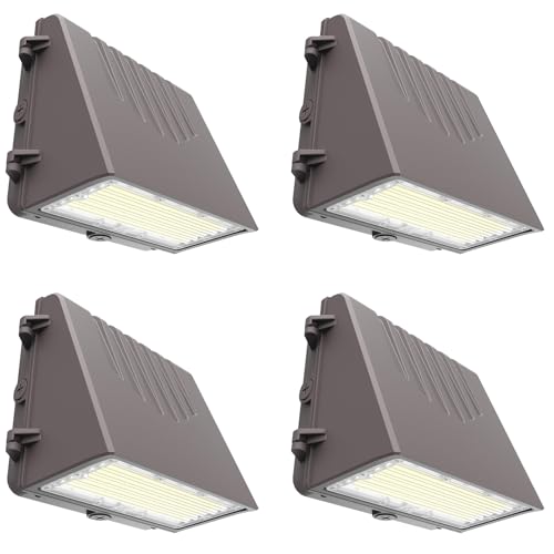 Lightdot 4Pack 200W LED Wall Pack Lights, 100-277v Full Cut Off Dusk to Dawn Photocell, 30000Lm(150Lm/W) 5000K IP65 Outdoor Exterior Lighting for Garage,Warehouse,Yard,Building,Factory,ETL