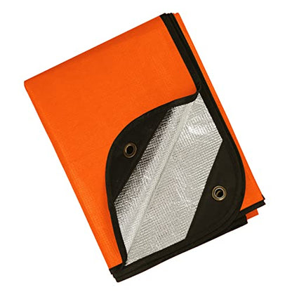 Heavy Duty Survival Blanket -Multifunctional Reflective Tarp Thermal Blanket - 60" x 83" Waterproof Sandproof for Camping Hiking Outdoors Multifunctional Emergency Blanket… - color: Orange