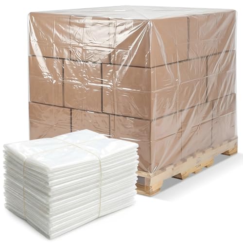 Fuyoooo 20 Pcs 48 x 60 x 48 Inch Clear Pallet Covers - size: 48 x 60 x 48 Inch