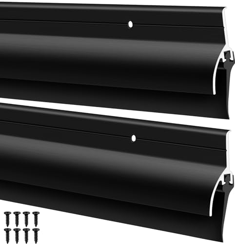 Hicarer 2 Pcs 2" x 36" Door Bottom Sweep with Rain Drip for Door, Black - color: Black, size: 0.5625" W X 2" H X 36" L