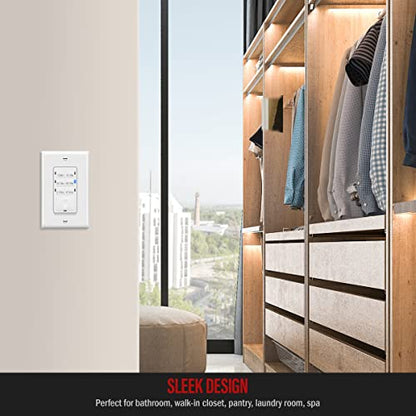 ENERLITES 4-Hour Neutral Countdown Timer Switch for Exhaust Fans - color: White, size: 4 Hour
