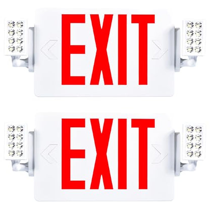 Sunco 2 Pack Red Exit Signs with LED Emergency Lights & Backup Battery - color: Red, size: 2 Pack