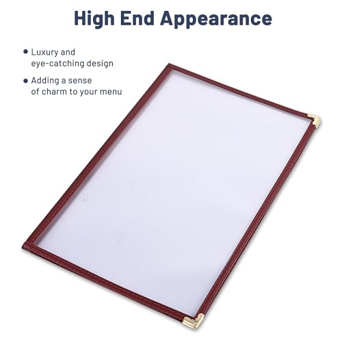 WeChef 30 Pack Restaurant Menu Covers 8.5 x 14" Book Style 3 Pages 6 Views - size: 8.5" x 14" - Book - 6 Views