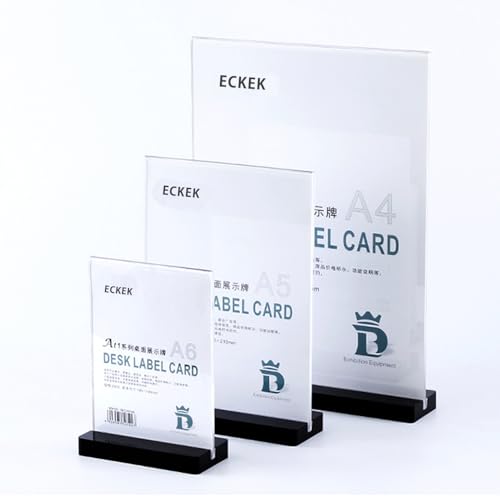 Acrylic Sign Holder (Black Horizontal A6 148×105mm/5.83×4.13 inches)