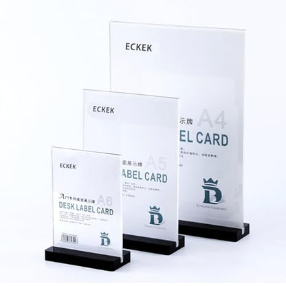 Acrylic Sign Holder (Black Horizontal A6 148×105mm/5.83×4.13 inches)