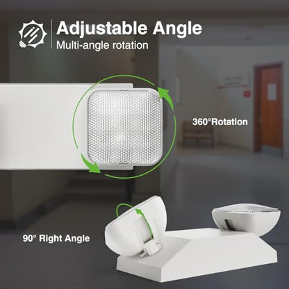 FREELICHT 24Pack Emergency Lights for Business, Square Heads, 90min Battery - size: 24 pack