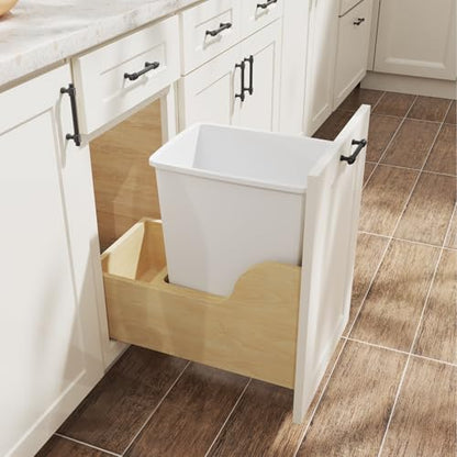 ROOMTEC 35QT Kitchen Trash Can,Sturdy and Lightweight Slim Trash Can,1-Pack - color: White, style: 1PCS