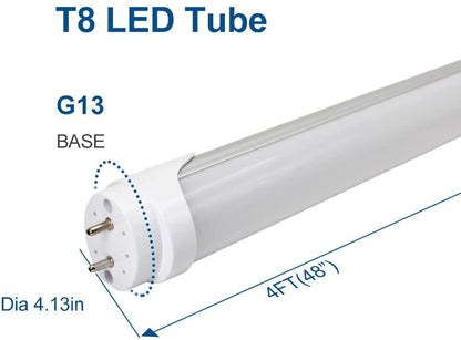 LightingWill LED T8 Light Tube 4FT, Warm White 3000K-3500K, Dual-End Powered Ballast Bypass, 2000Lumen 18W (40W Equivalent Fluorescent Replacement), Frosted Cover, AC85-265V Lighting Fixture, 1Pack - color: Warm White, size: 4FT-1 Pack