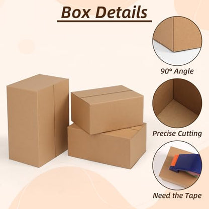 ZBEIVAN Shipping Boxes Mailers Assorted Sizes 10x7x5, 9x6x4, 8x6x4 inches Corrugated Cardboard Small Packing Kraft Moving Mailing Box, Pack of 30 - size: 10X7X5&9X6X4&8X6X4 inch