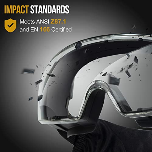 ONETIGRIS OTG Tactical Goggles Over Glasses, Anti-Fog, ANSI Z87.1, 3 Lenses - color: Black