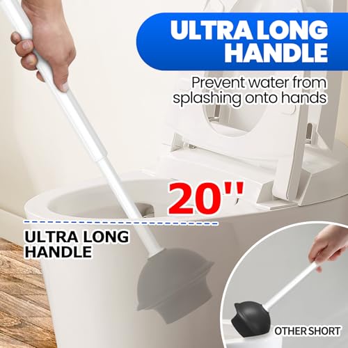 4in1 Toilet Plunger and Brush Set - Home Bathroom Cleaning Tools - color: Light Grey