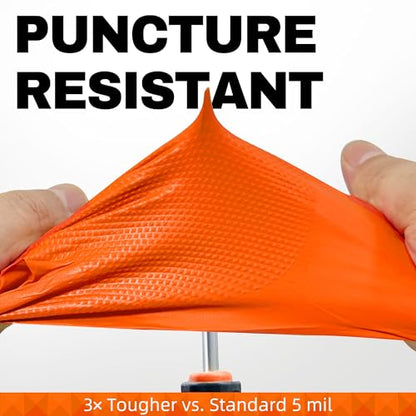 BEASTEK Nitrile Disposable Gloves, 8Mil Latex & Powder Free Chemical Resistant Heavy Duty Cooking Diamond Glove Orange 50 Pcs - color: Medium (Orange)