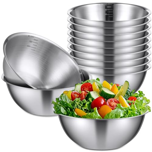 Honeydak 12 Pcs 304 Stainless Steel Mixing Bowls with Graduations, 31 oz - size: 31 oz
